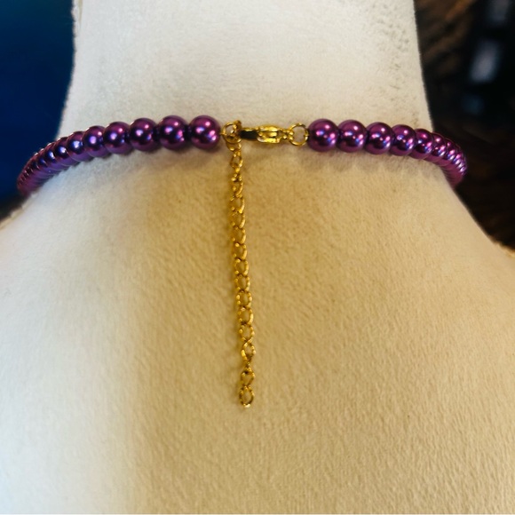 Handcrafted Victorian lady cameo brass filigree pendant beaded necklace - Picture 5 of 9